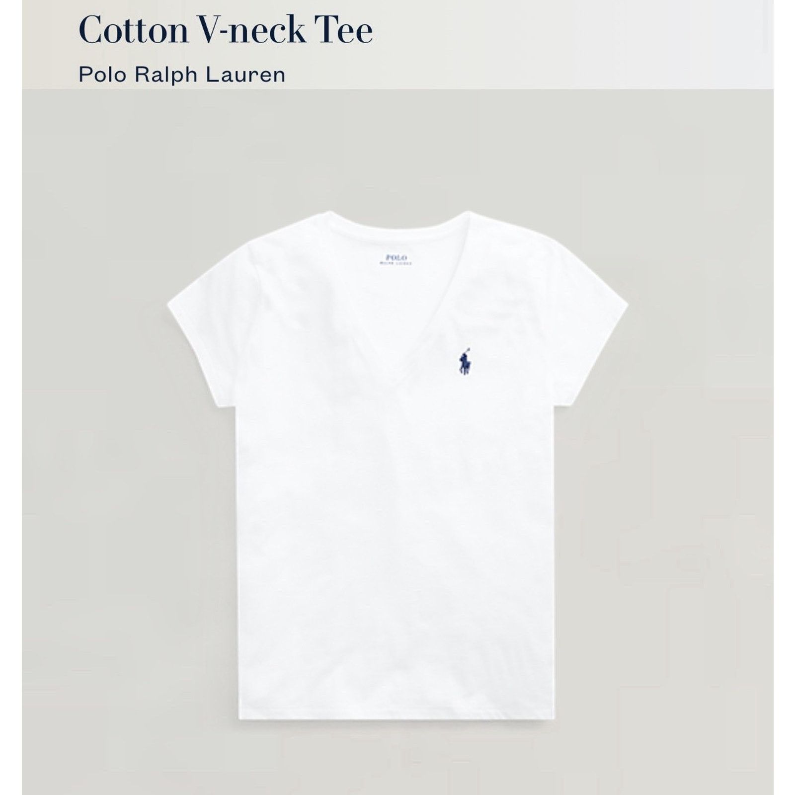Polo Ralph Lauren NWT Polo Ralph Lauren Women White V Neck T-Shirt Tee Cotton Size M / US 6-8 / IT 42-44 - 2 Thumbnail