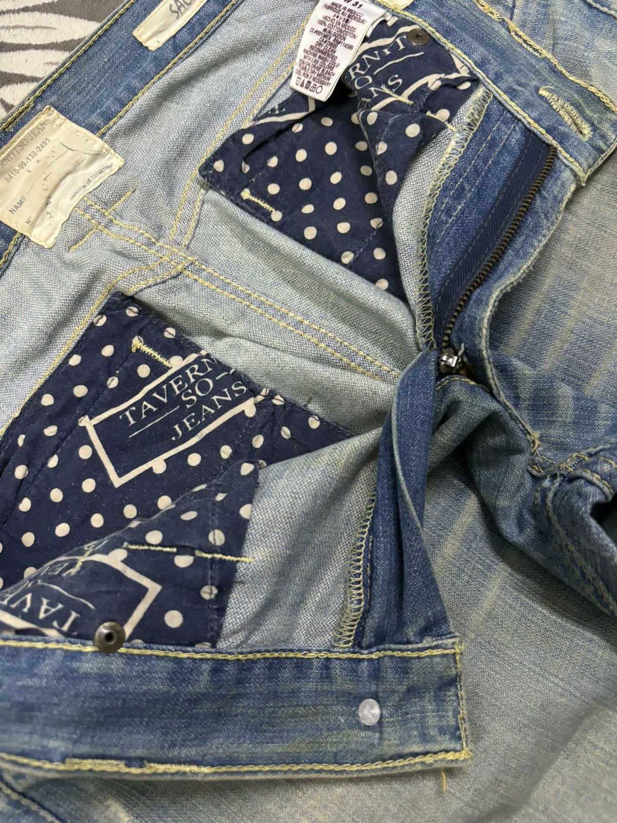 Tornado Mart Vintage Taverniti Sacha Mud Wash Flare Distressed Jeans Size US 32 / EU 48 - 20 Thumbnail