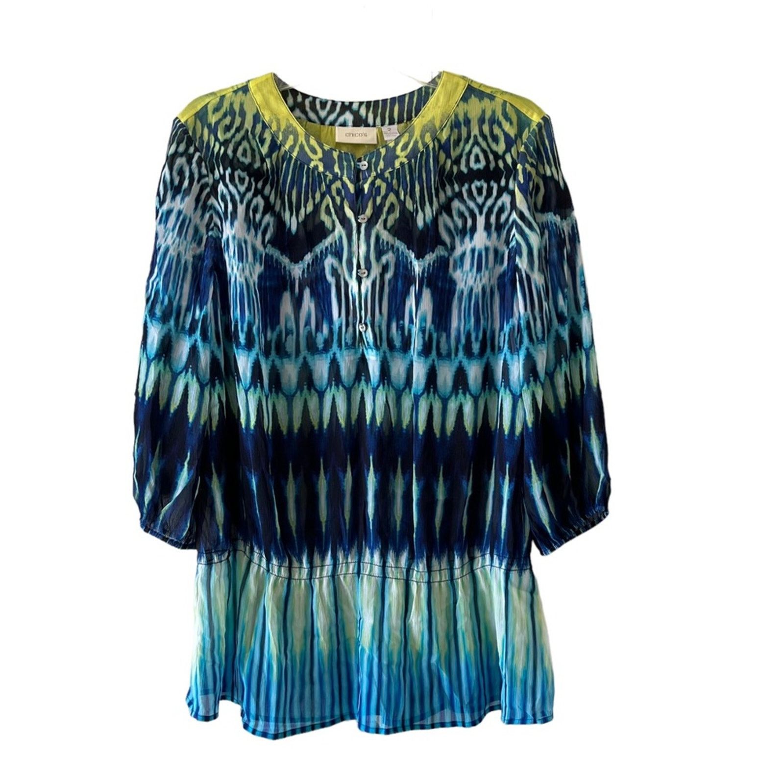 Chicos Chico’s peplum lightweight blouse size 2 / Medium Size M / US 6-8 / IT 42-44 - 2 Thumbnail