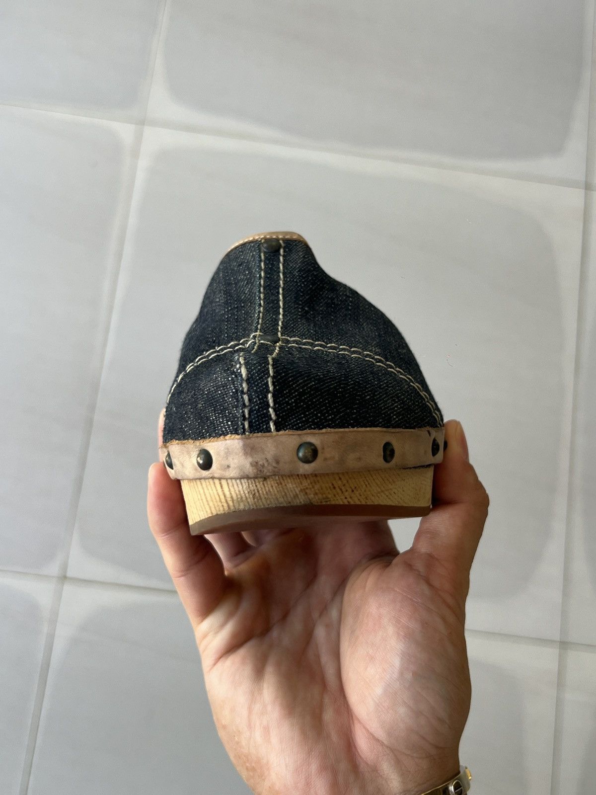 Miu Miu 1990s Miu Miu denim clogs Size US 8 / IT 38 - 21 Thumbnail