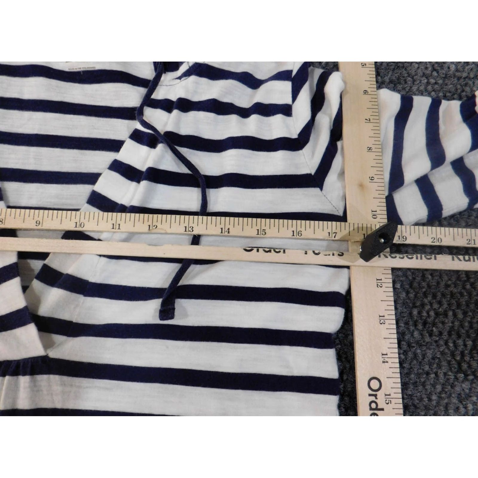 Ann Taylor Ann Taylor Loft Hoodie Shirt Women V-Neck Purple Striped Cotton Knit Pullover Casual Long Sleeve S Small Size S / US 4 / IT 40 - 6 Thumbnail
