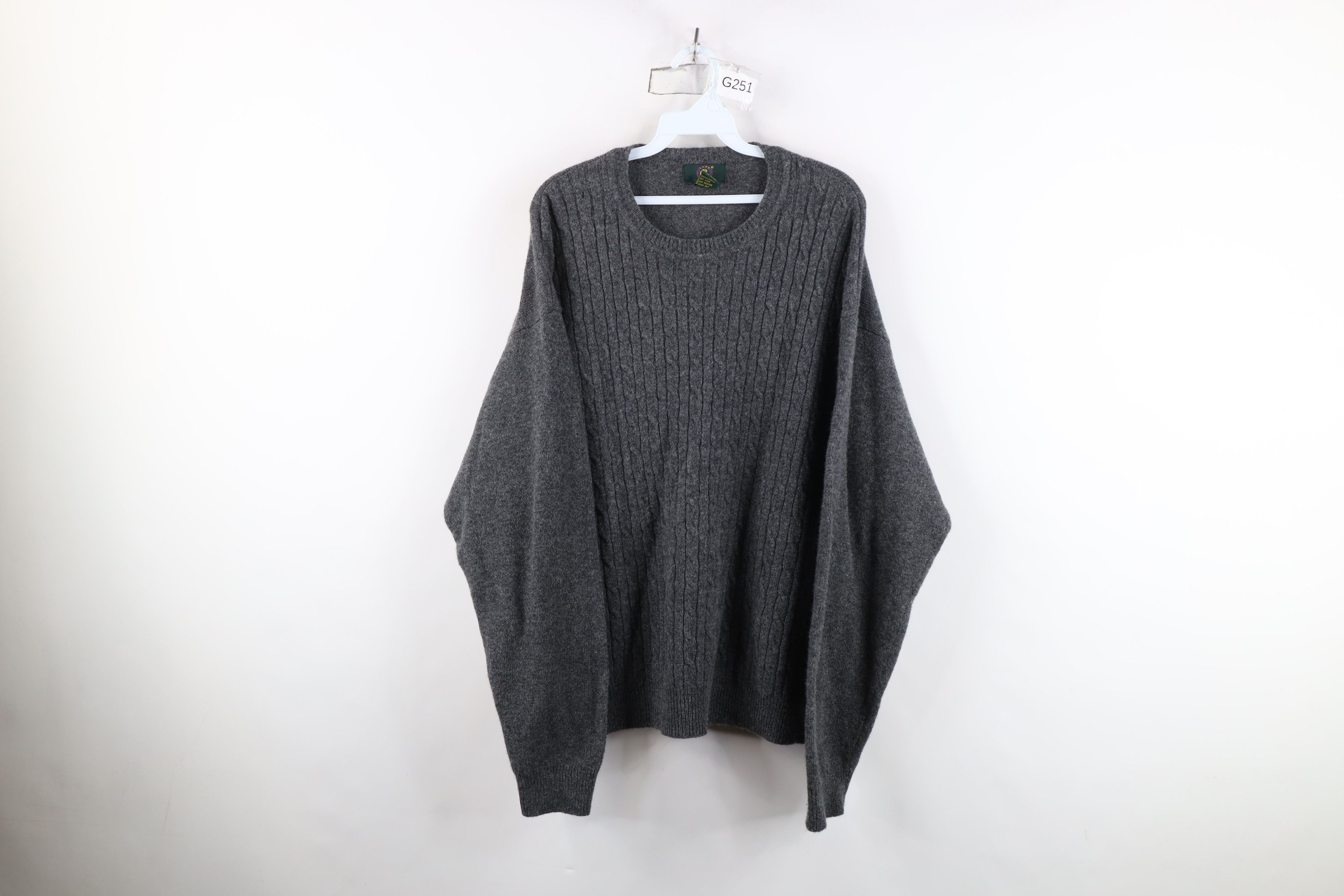 Vintage Vintage 90s Streetwear Wool Chunky Cable Knit Sweater Gray Size US XXL / EU 58 / 5 - 1 Thumbnail