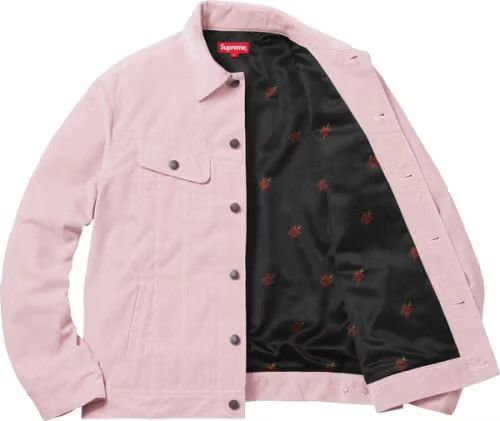 Supreme Supreme Velvet Trucker Jacket - Dusty Pink Size US XL / EU 56 / 4 - 2 Thumbnail