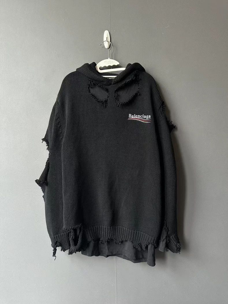 Balenciaga Balenciaga Distressed Coca-Cola Hooded Sweatshirt Size US S / EU 44-46 / 1 - 1 Thumbnail