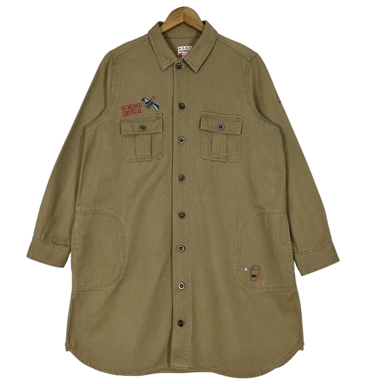 Mexicana Vintage Boho Folk Embroidered Longline Work Shirt Size L / US 10 / IT 46 - 2 Thumbnail