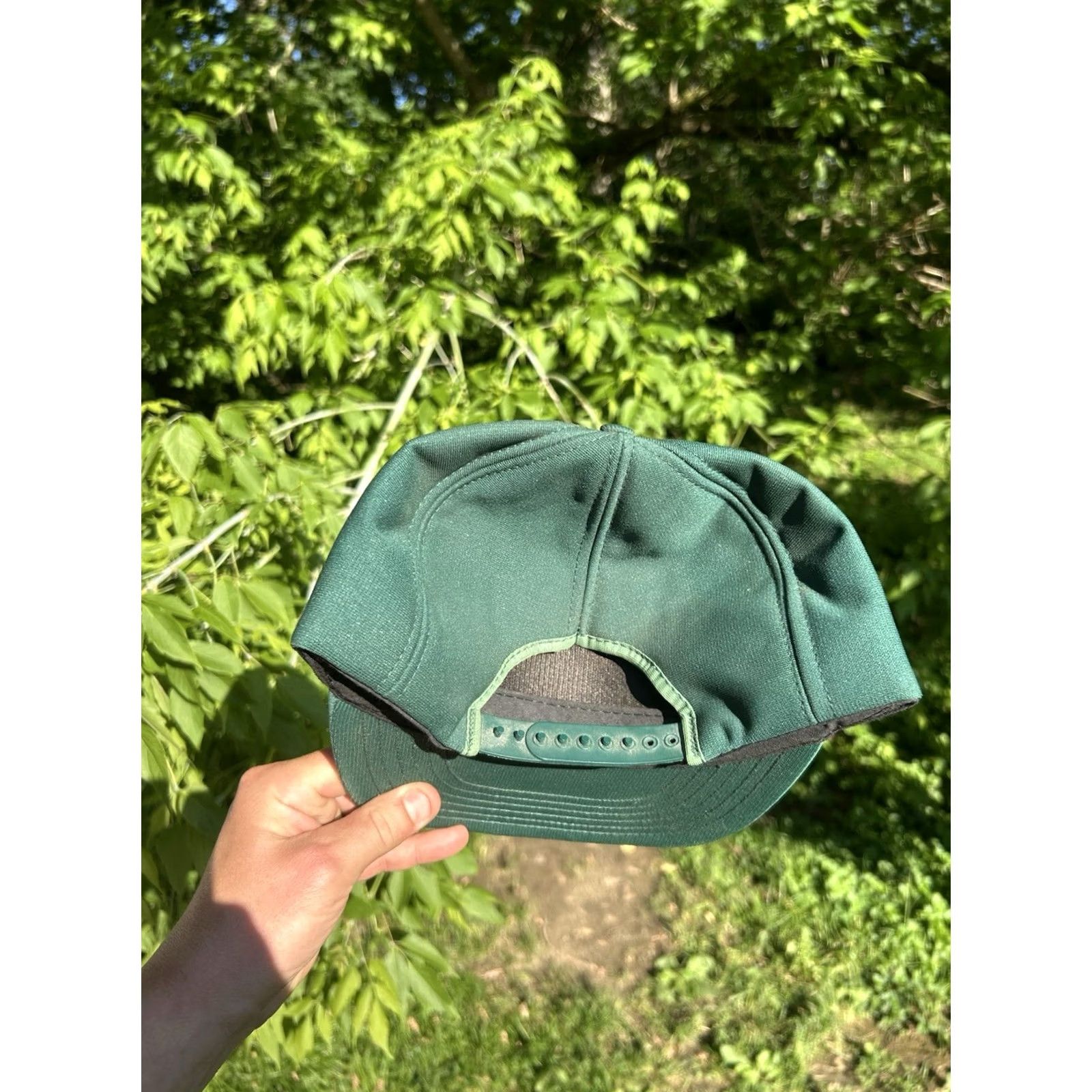 Vintage VINTAGE Auburn Snapback Hat Cap Men Adjustable Green USA Michigan 80s Ittner bean & grain auburn farm USA Size ONE SIZE - 4 Thumbnail