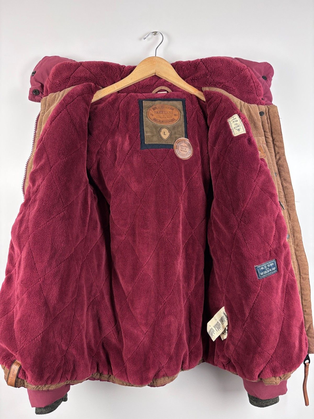 Naketano Womens Naketano Full Zip Warm Hooded Jacket Burgundy Size L Size L / US 10 / IT 46 - 8 Thumbnail