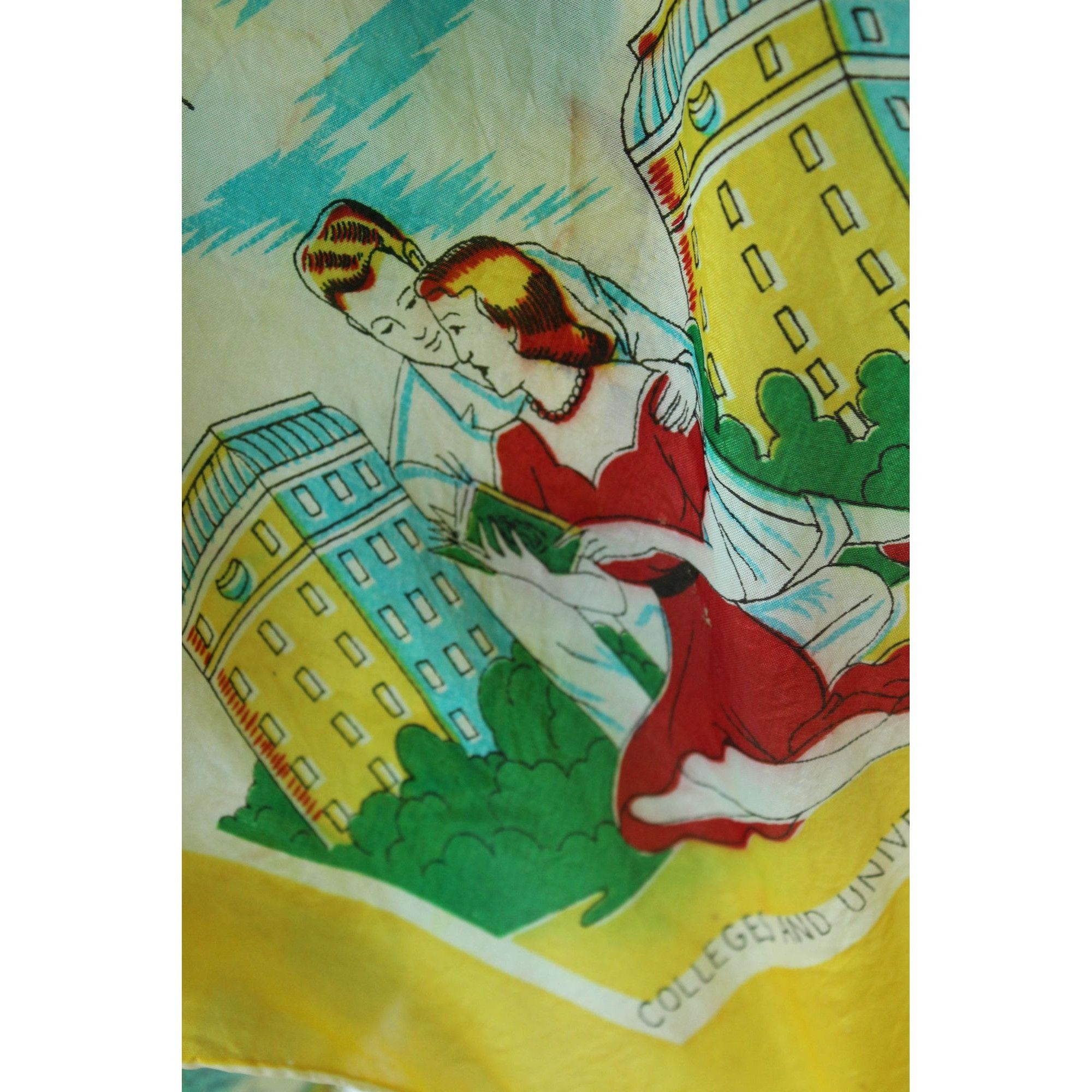 Vintage Vintage 1950s Scarf, California Map Souvenir Rayon Head Size ONE SIZE - 5 Thumbnail