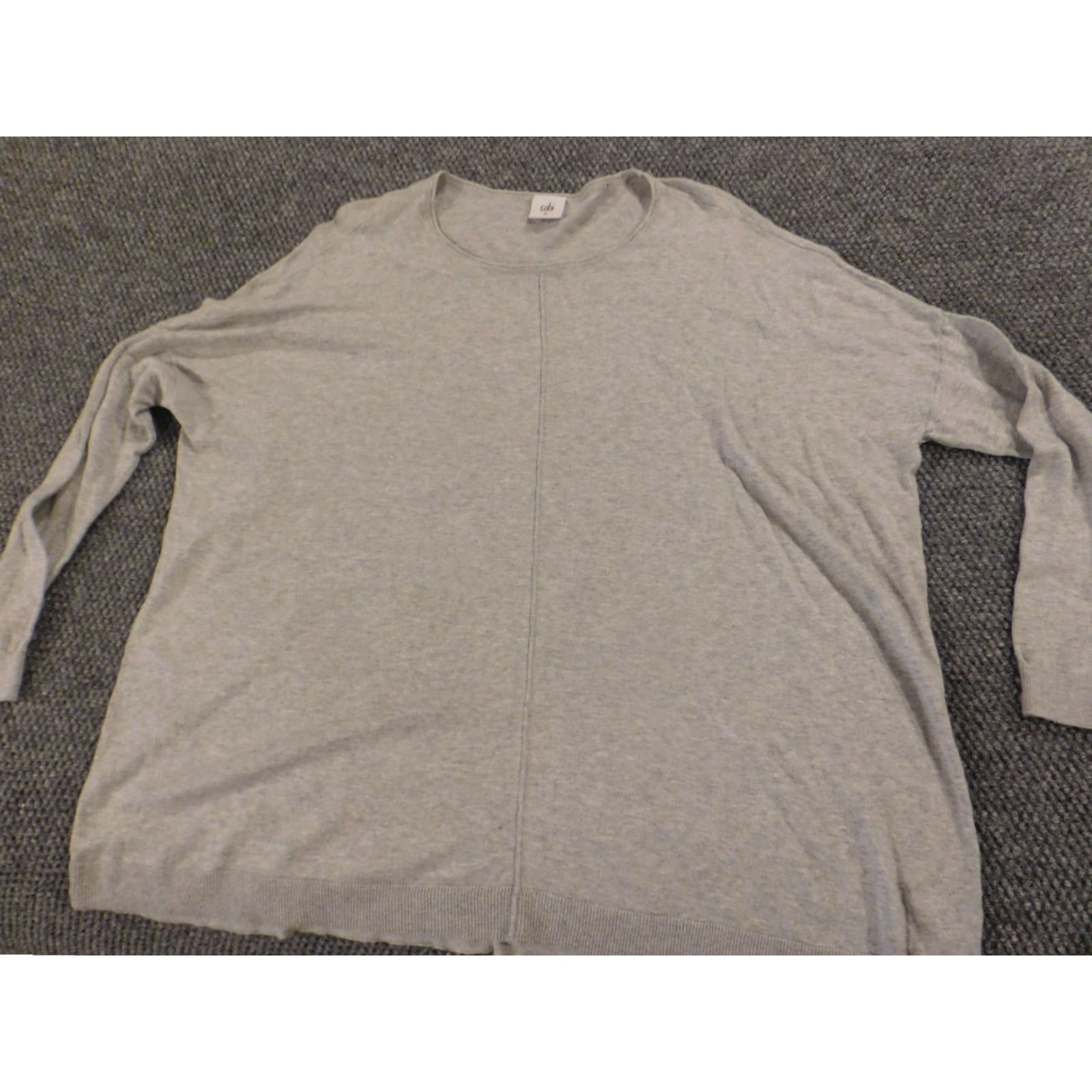 Vintage cabi Sweater Pullover Crew Neck Long Sleeve Gray M Regular Women Stretch Embroidered Knit Cotton Vintage? No Size M / US 6-8 / IT 42-44 - 4 Thumbnail