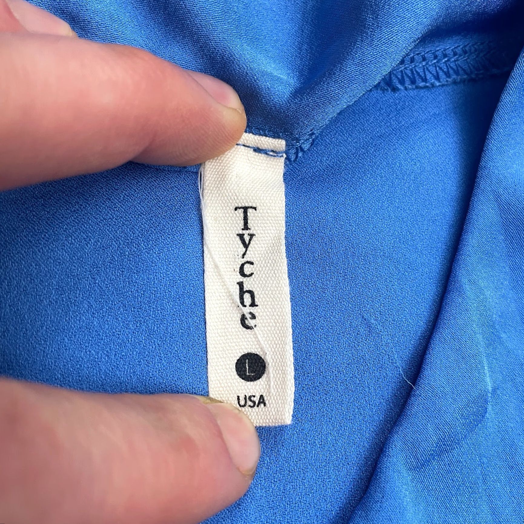 Vintage Tyche Blouse Tunic Vest Sleeveless V-Neck Knit Oversized Casual Blue Womens Large Regular Shirt Size L / US 10 / IT 46 - 4 Thumbnail