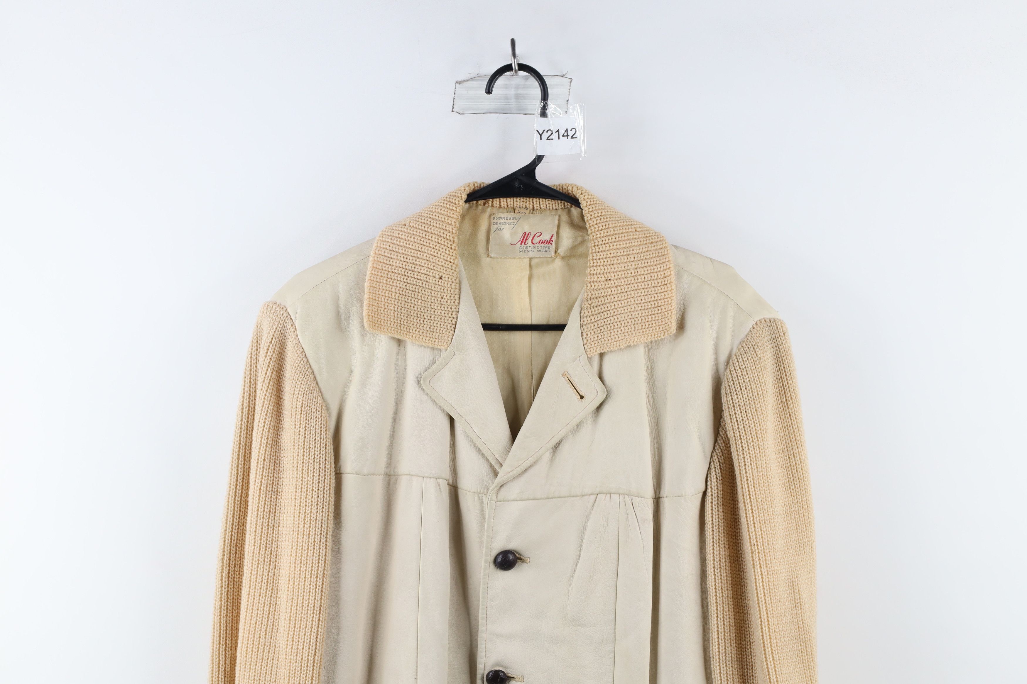 Vintage Vintage 60s Wool Knit Button Sweater Jacket Beige USA Size US L / EU 52-54 / 3 - 2 Thumbnail