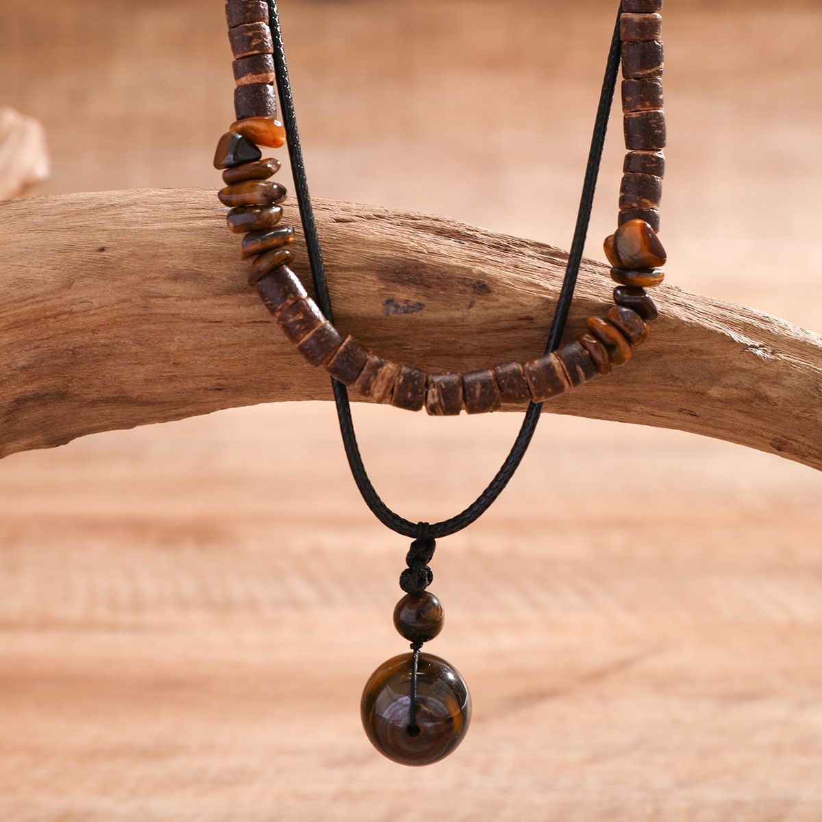 Jewelry Black Tiger Stone Beaded Necklace Size ONE SIZE - 4 Thumbnail