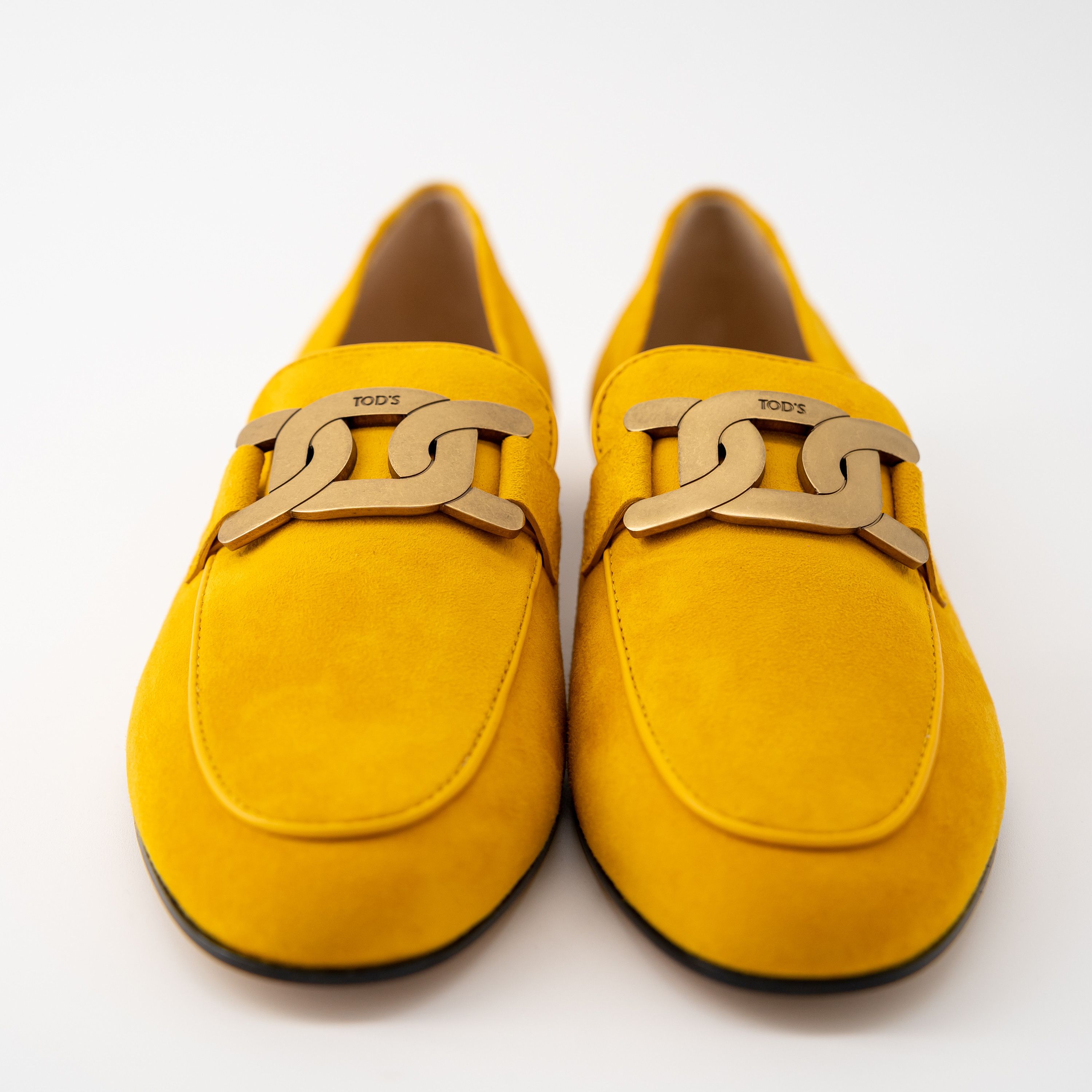 Tod's 40.5 10.5US - Tod's Kate Suede Loafers Yellow Net-a-Porter Size US 10.5 / IT 40.5 - 2 Thumbnail
