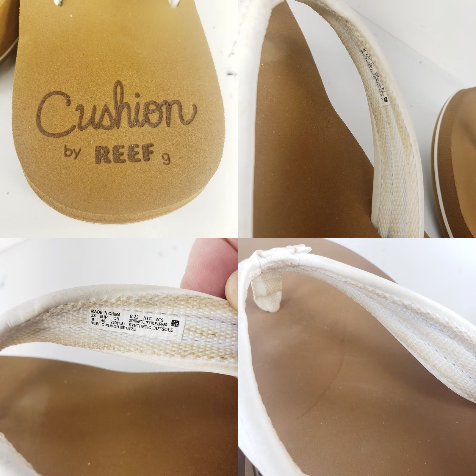 REEF Reef Flip-Flop Sandal Women's 9 White Straps Brown Soles Cushioned Comfort Slip On Summer Beach Size US 9 / IT 39 - 9 Thumbnail