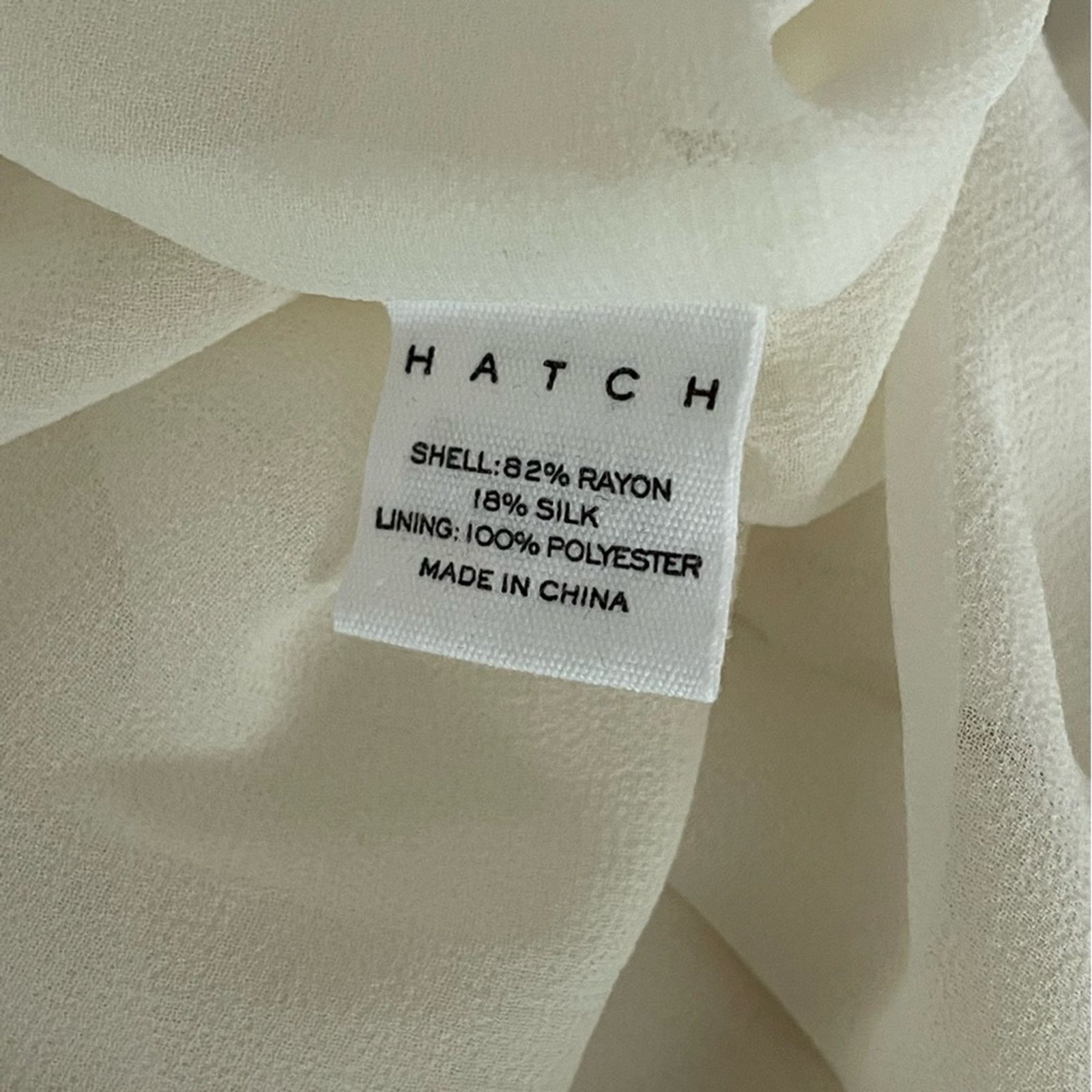 Hatch The Andrea Dress White Black Ditsy Floral Silk Blend S
