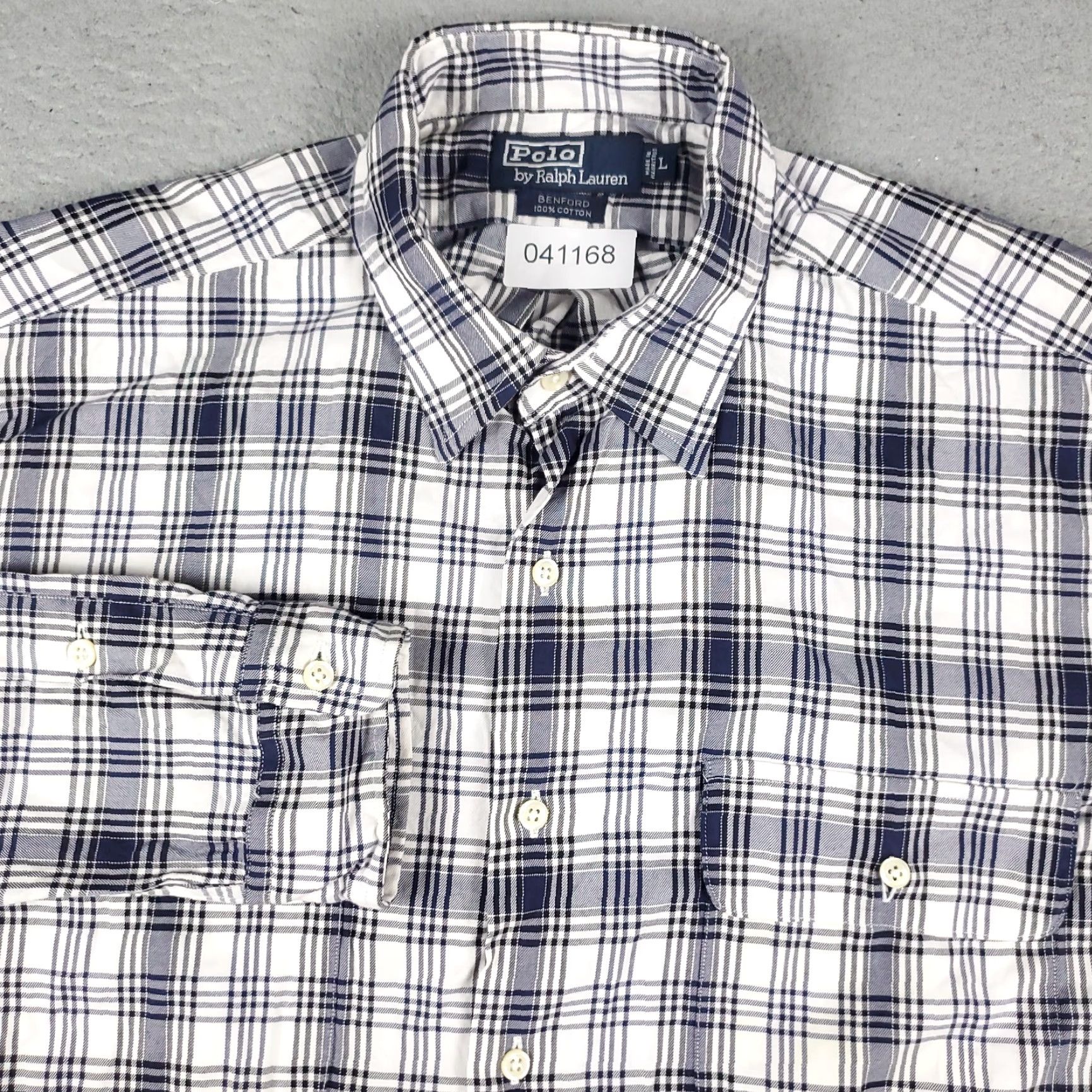 Ralph Lauren Ralph Lauren Shirt Mens Large Blue Plaid Button-Up Long Sleeve Casual Formal Workwear Executive Shirt Mens L Blue Plaid Shirt Size US L / EU 52-54 / 3 - 2 Thumbnail