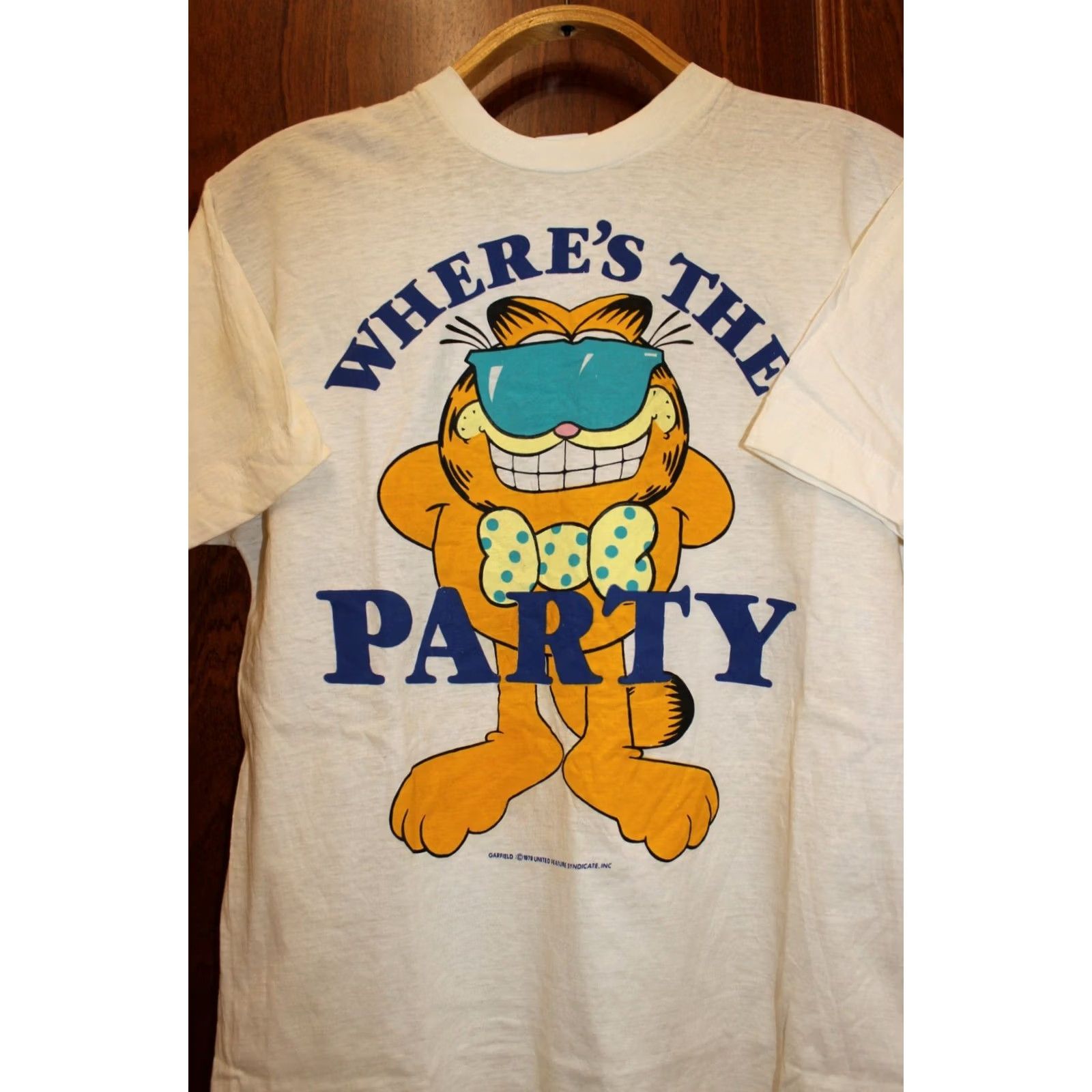 Vintage VINTAGE Garfield Where's The Party T-shirt Mens Shirt L White 1978 Size US L / EU 52-54 / 3 - 2 Thumbnail