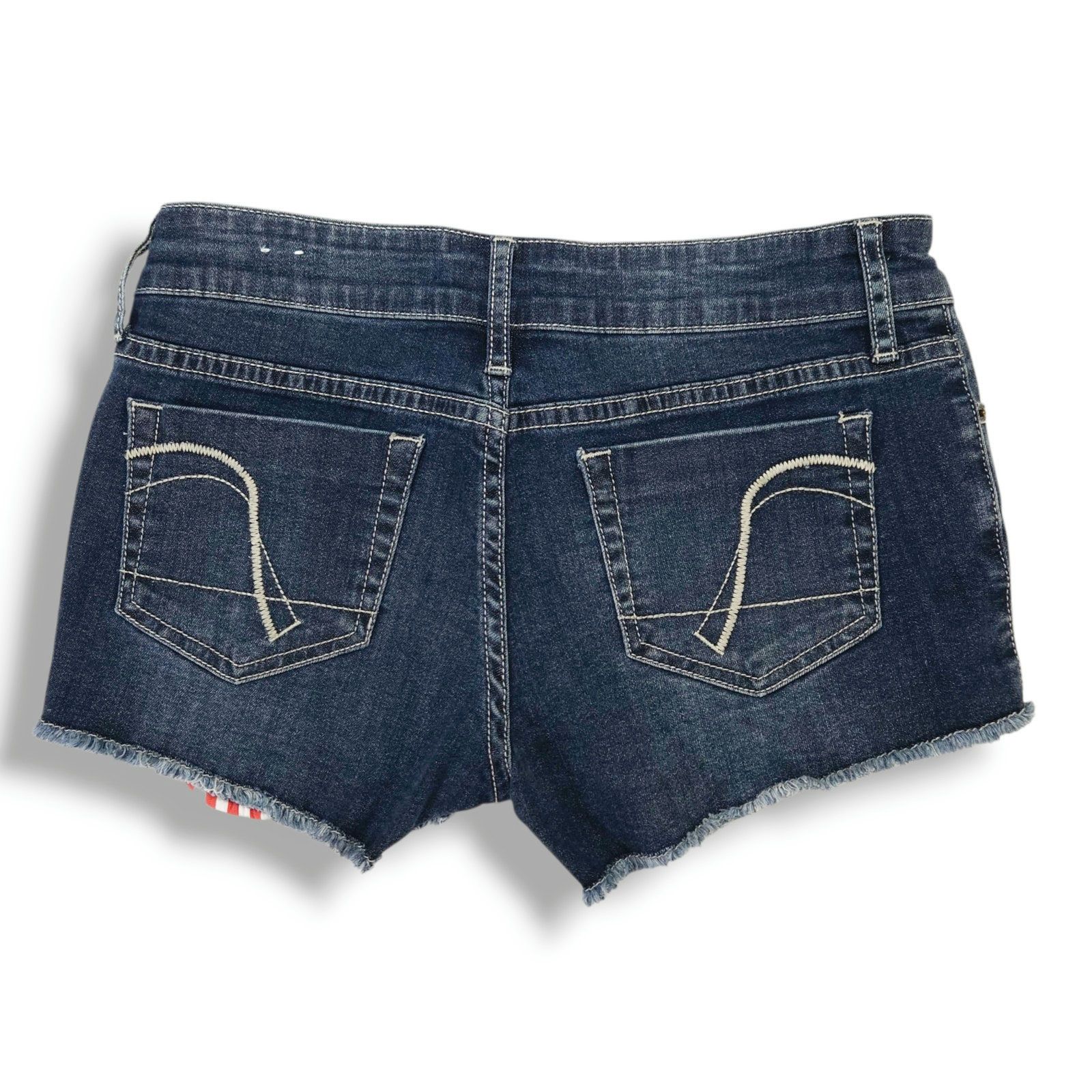 Guess Guess Star Print Cutoff Denim Shorts Raw Hem Blue 27 NWOT Size 27" / US 4 / IT 40 - 2 Thumbnail