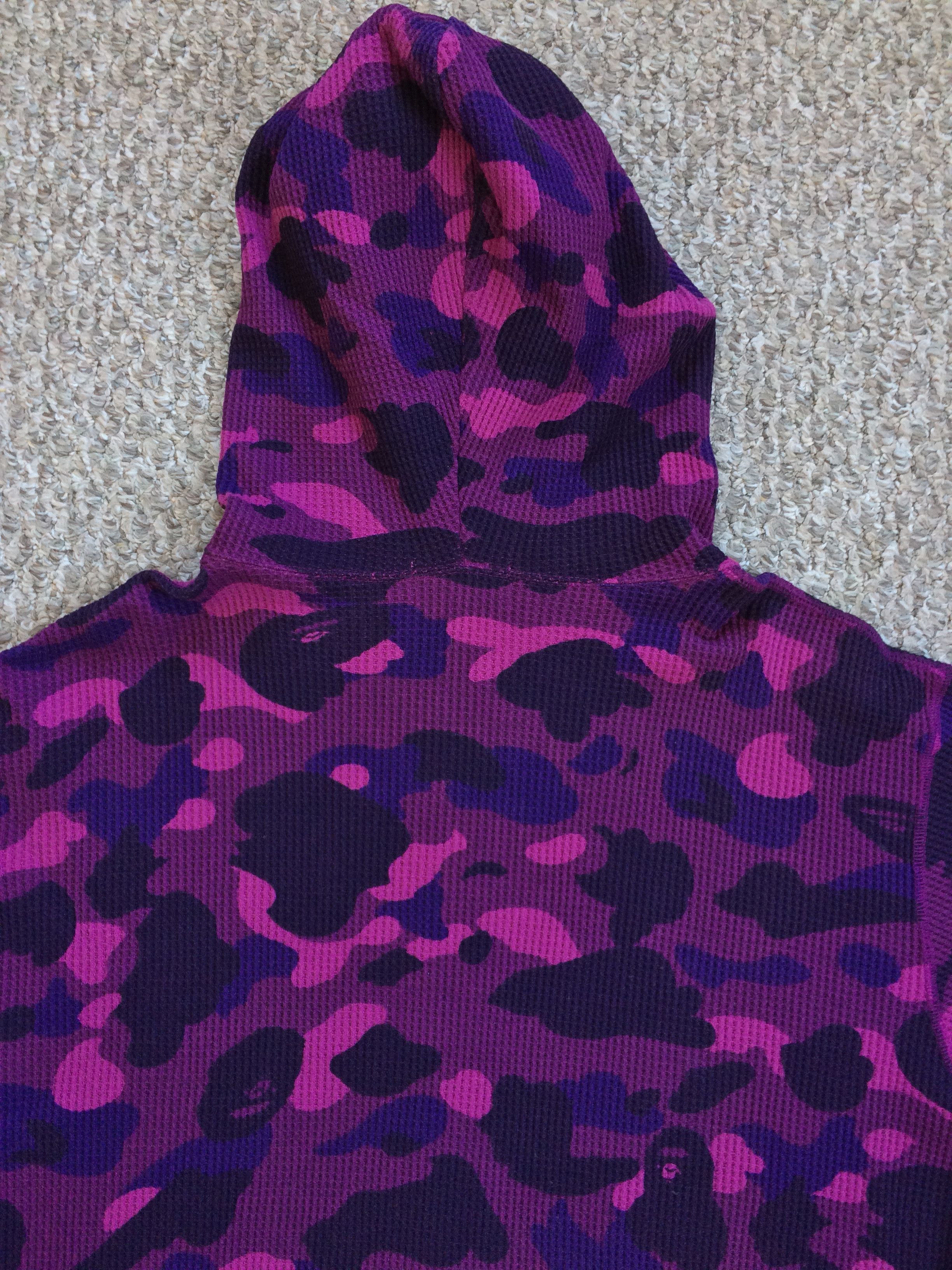 Bape OG Bape Purple Camo Thermal Full Zip Hoodie Size US XL / EU 56 / 4 - 4 Thumbnail