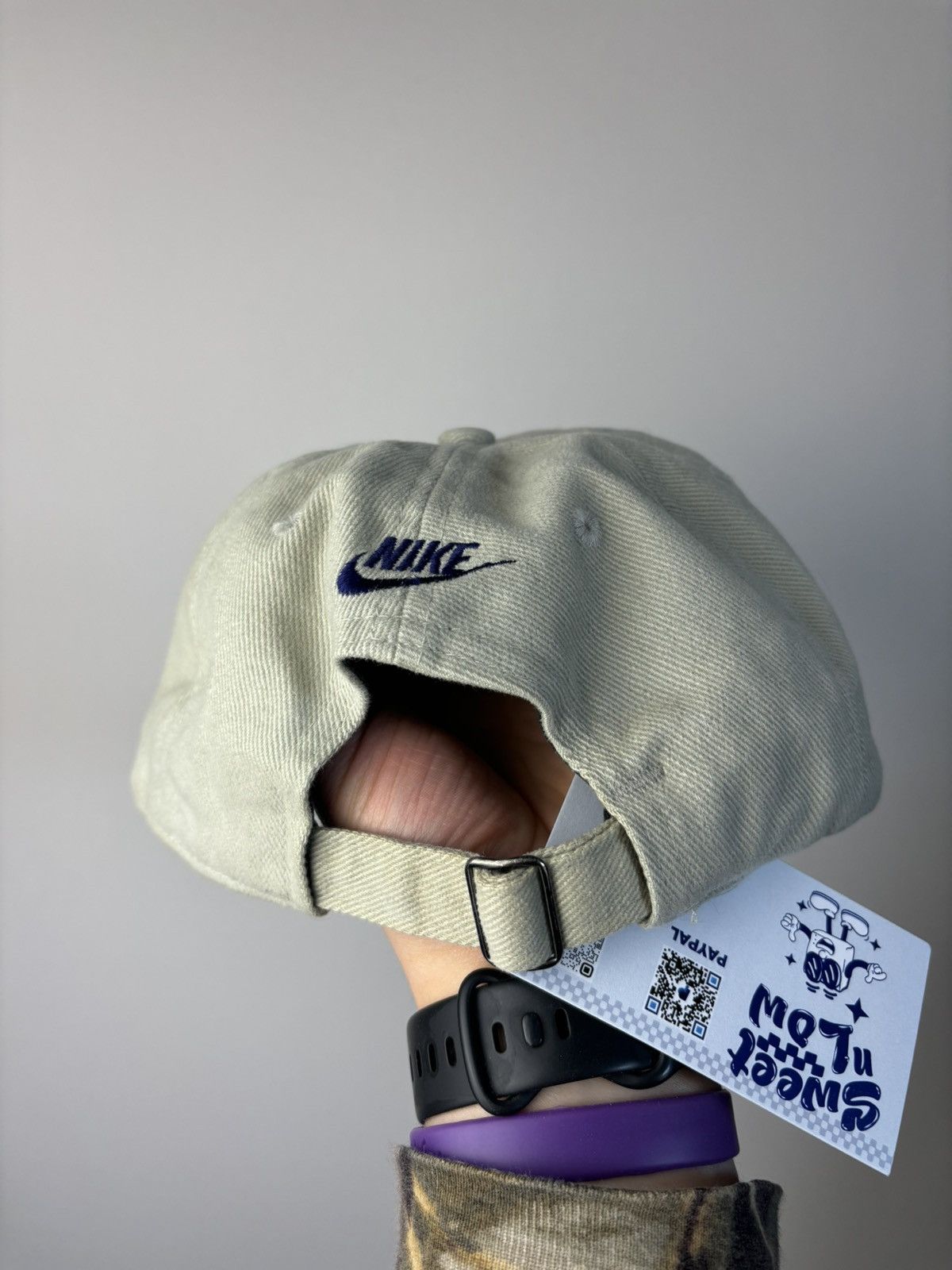 Nike Vintage 90s tan nike strap back hat purple swoosh Size ONE SIZE - 5 Thumbnail
