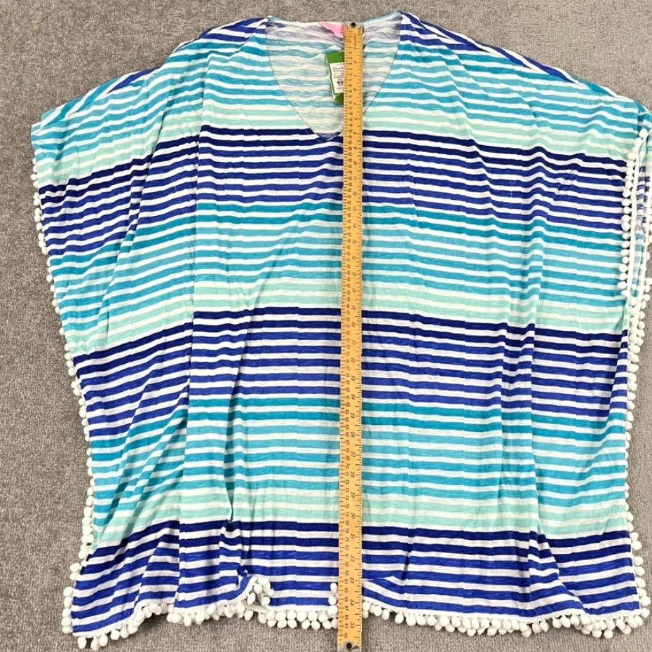 Lilly Pulitzer VINTAGE Lilly Pulitzer Blouse Shirt Top Womens XL Striped Blue Pom Pom Casual, Travel, Workwear Size XL / US 12-14 / IT 48-50 - 5 Thumbnail