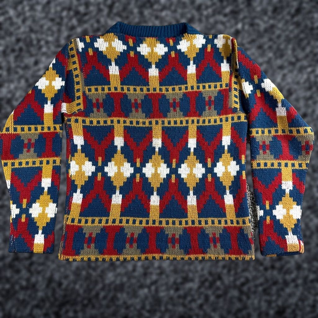Jantzen VTG Jantzen Sweater Mens Multicolor Mohair Wool 60s 60s Western Geometric Pullover Knit Regular M Size US M / EU 48-50 / 2 - 1 Thumbnail