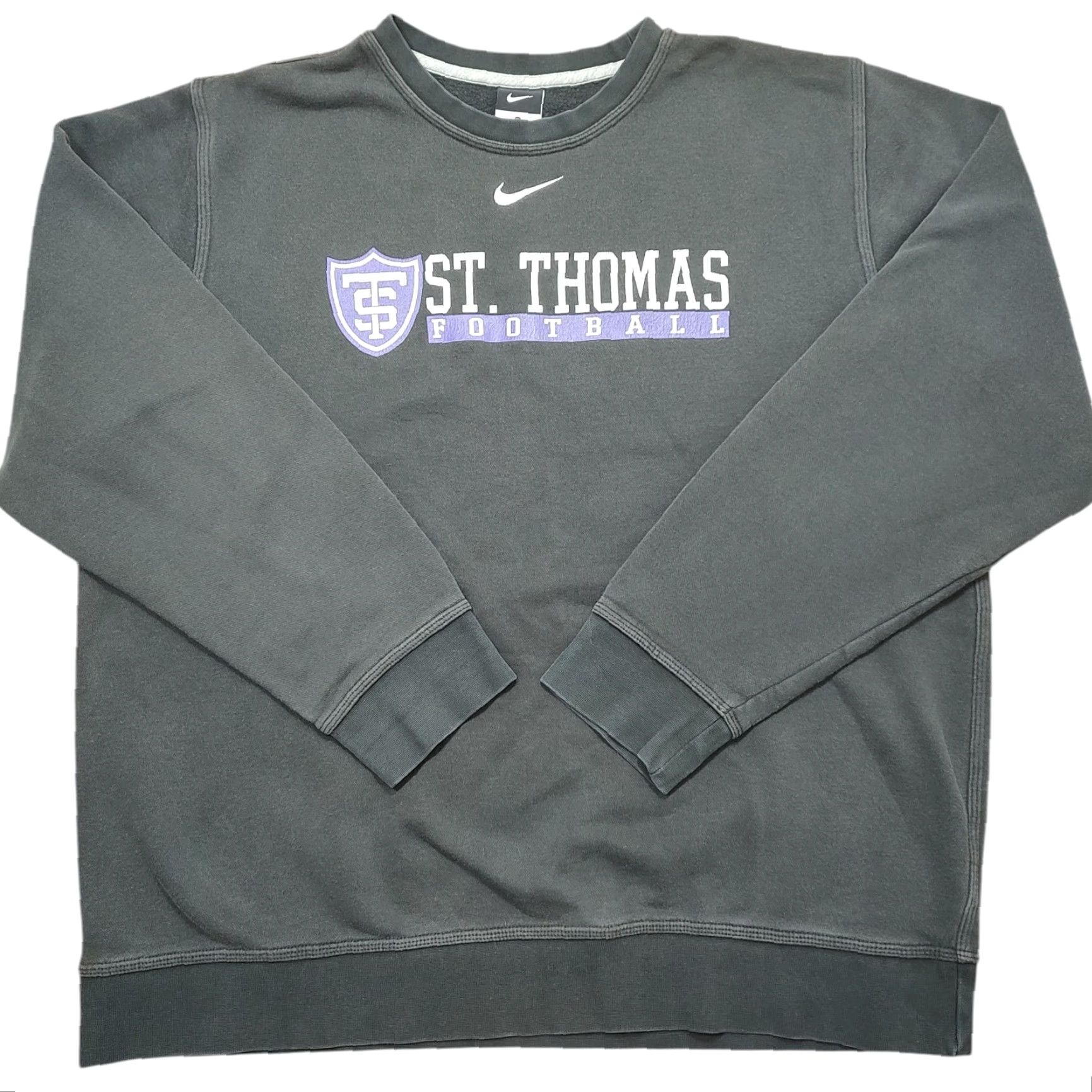 Nike VINTAGE Nike Sweatshirt Mens XL Black Center Check Swoosh Crewneck 90s University Sports Size US XL / EU 56 / 4 - 2 Thumbnail