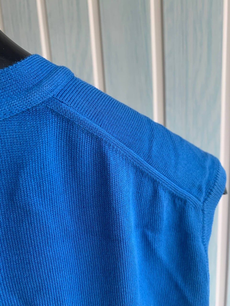 Romeo Gigli Romeo Gigli Man Blue Knit Cotton V-Neck Sleeveless Vest Size US M / EU 48-50 / 2 - 16 Thumbnail