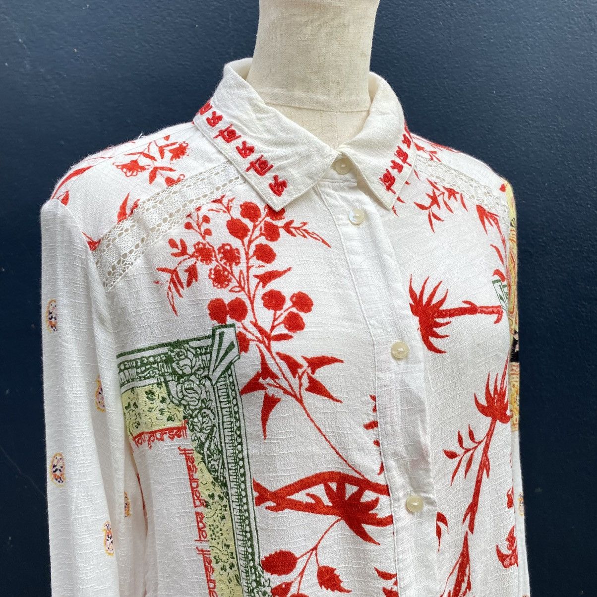 Desigual Desigual Floral Bohemian Long-Sleeve Shirt Size M / US 6-8 / IT 42-44 - 20 Thumbnail