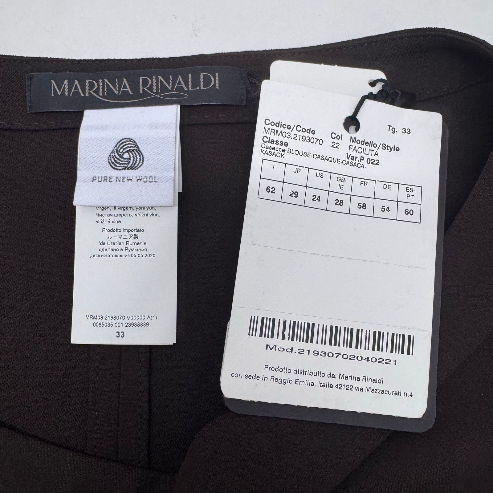 Marina Rinaldi Marina Rinaldi Facilita Pure Wool Blouse Plus size 24 Brown Size 3XL / US 20-22 - 6 Thumbnail