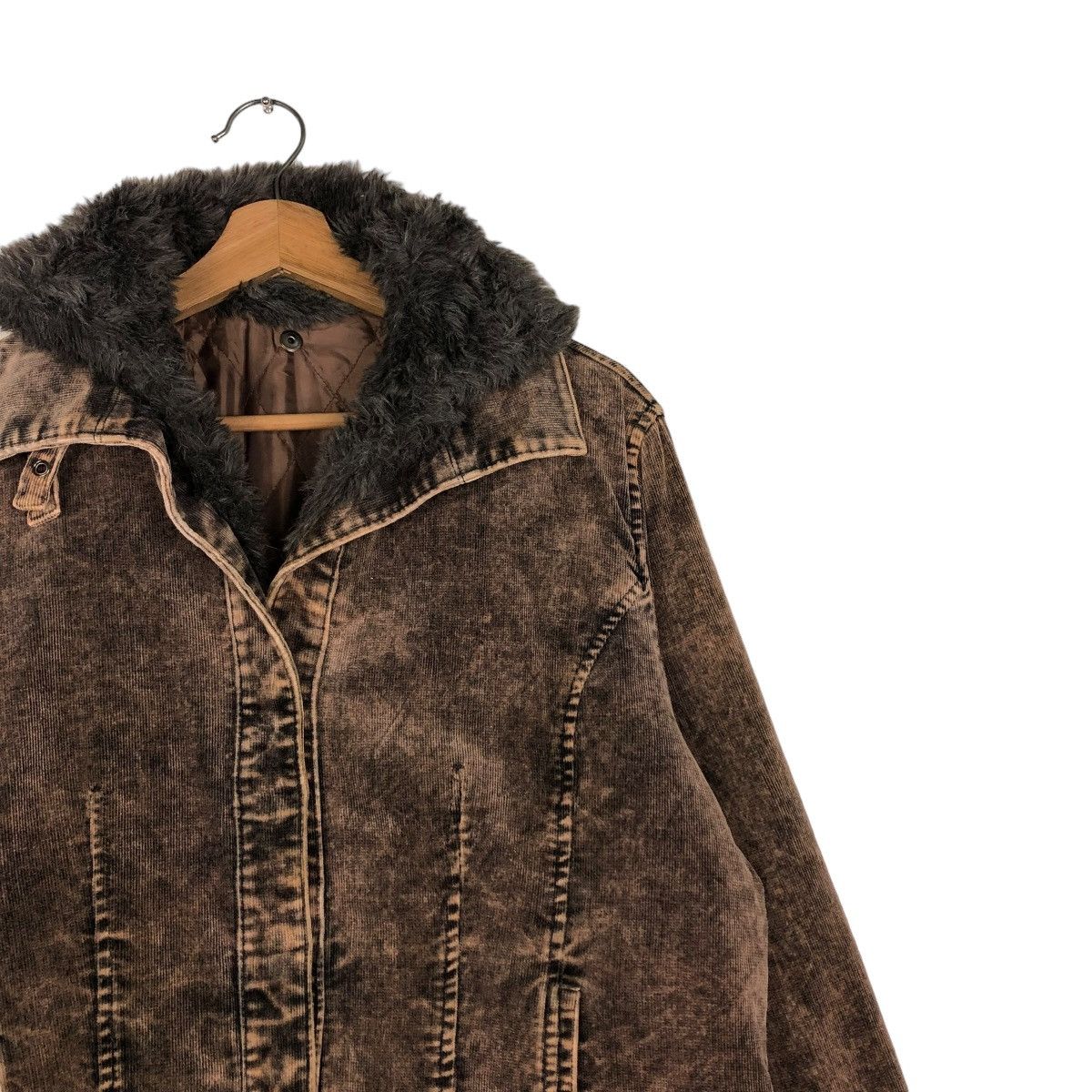 Japanese Brand 🔥VINTAGE BIKER JACKET DOUBLE COLLAR FUR LINING CREA JAPAN Size US M / EU 48-50 / 2 - 8 Thumbnail