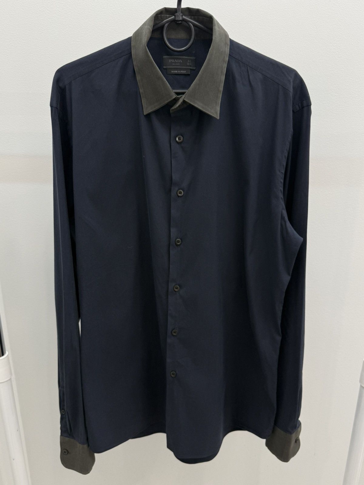 Prada Prada Two Tone Cotton Button Up Shirt Size US L / EU 52-54 / 3 - 1 Thumbnail