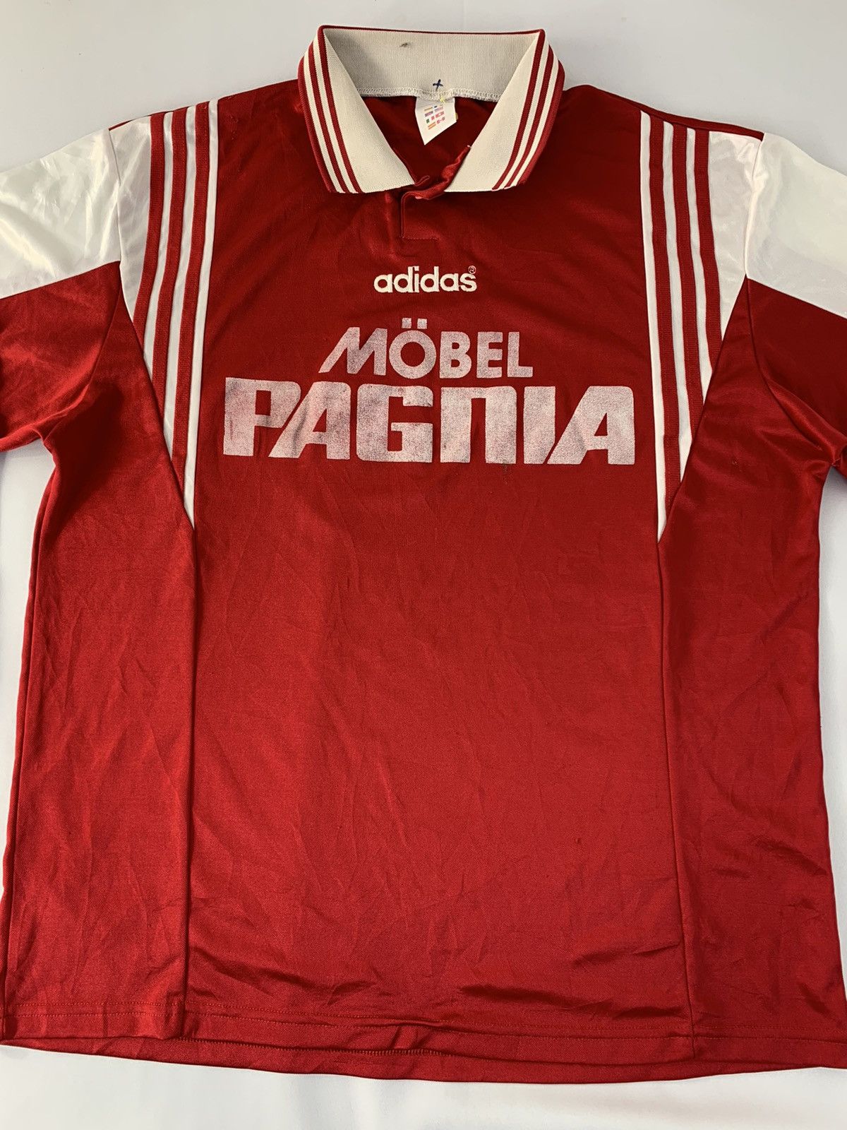 Adidas 90s Adidas Trifoil Tricot Mobel Pagnia Red Jerseys Printed Size US XL / EU 56 / 4 - 3 Thumbnail