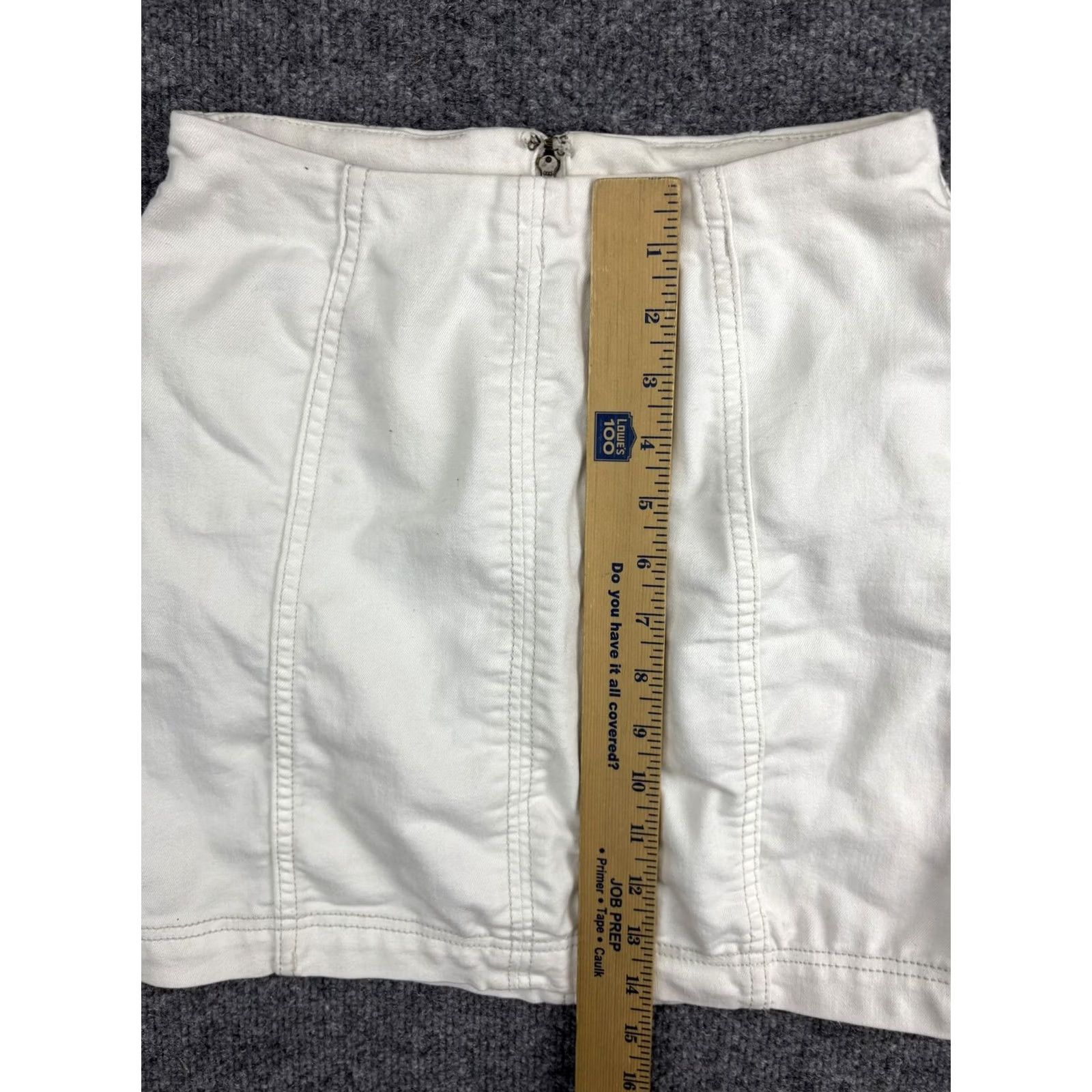 Free People Free People Skirt Womens 0 White High Waist Mini Cotton Blend Fitted Casual Slit Zipper Twill Short A-Line Comforts Bohemian Preppy Womens Size 25" / US 0 / IT 36 - 4 Thumbnail