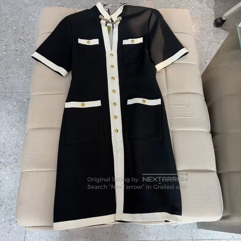 Gucci Gucci Black and white four-pocket enamel waist dress Size S / US 4 / IT 40 - 1 Thumbnail