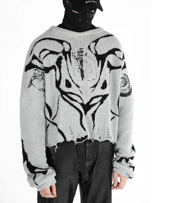 VIBE Vintage Destroyed Ripped sweater Size ONE SIZE - 2 Thumbnail