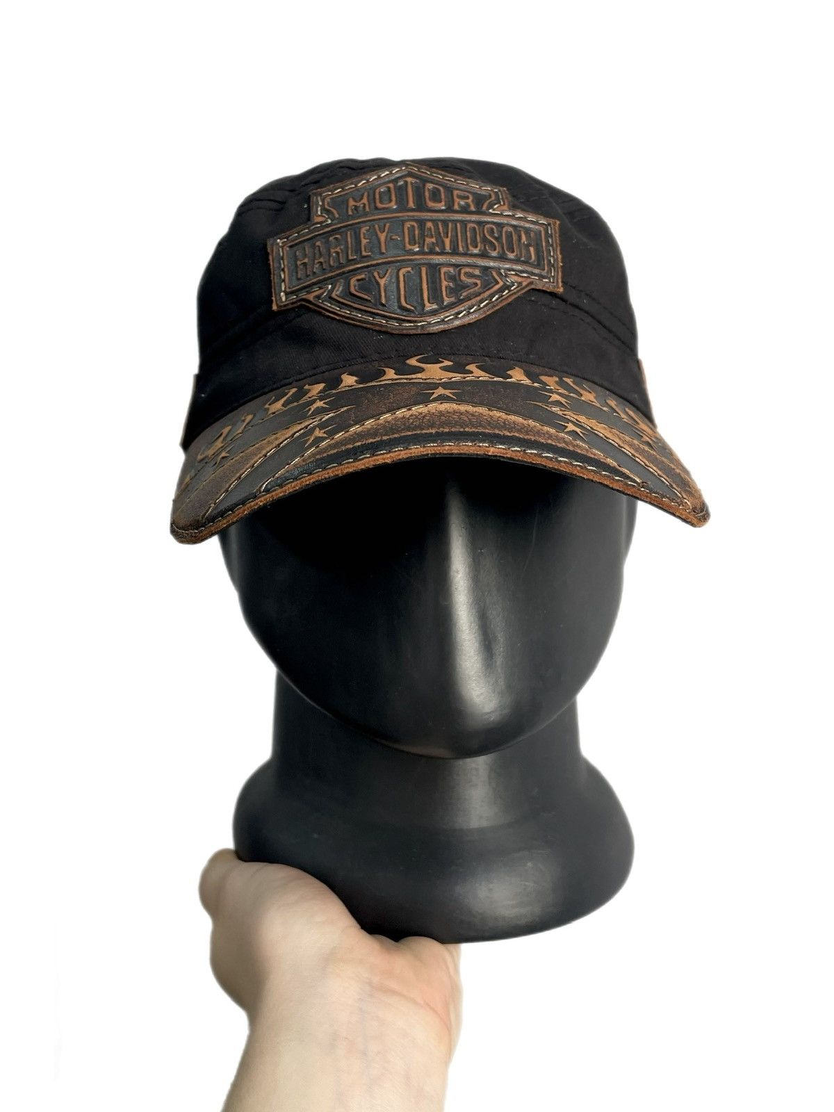 Harley Davidson Harley Davidson cross flame cap gothic moto y2k style Size ONE SIZE - 2 Thumbnail