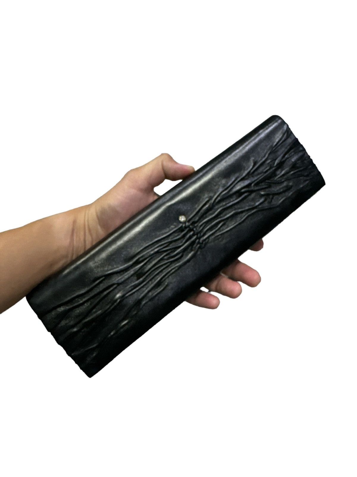 Other LEU LOCATI ITALY CRUMPLE LEATHER PATTERN CLUTCH Size ONE SIZE - 1 Thumbnail