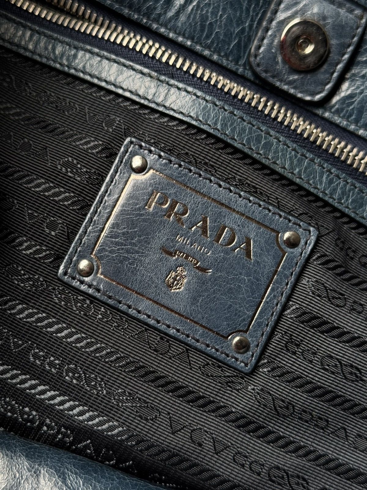 Prada PRADA Vitello Shine Tote Denim Size ONE SIZE - 11 Thumbnail