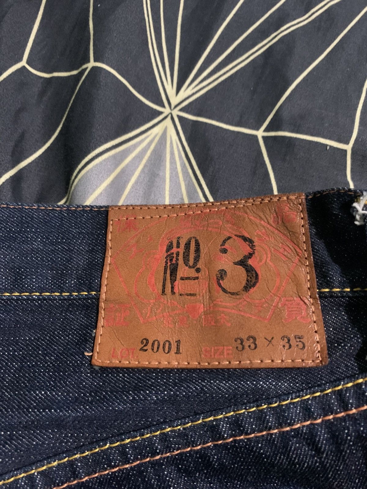 Evisu Evisu Lot 2001 Yellow Seagull Logo Jeans Size US 33 - 7 Thumbnail