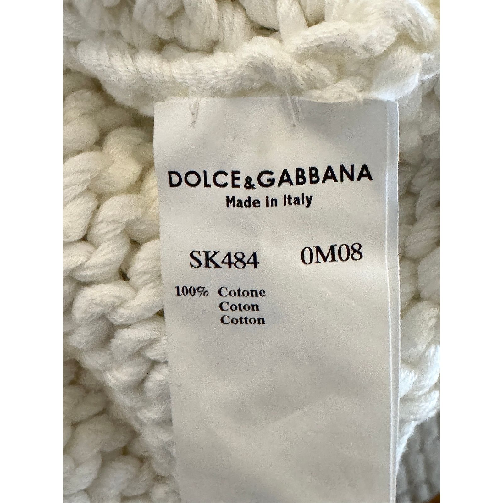 Dolce & Gabbana Dolce&Gabbana Men's White Cotton Shawl Cardigan Size US L / EU 52-54 / 3 - 4 Thumbnail