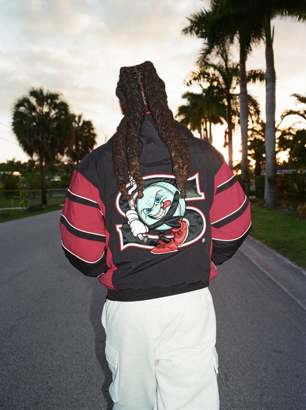 Supreme SALEM HALF ZIP STADIUM JACKET - BLACK/RED Size US S / EU 44-46 / 1 - 12 Thumbnail
