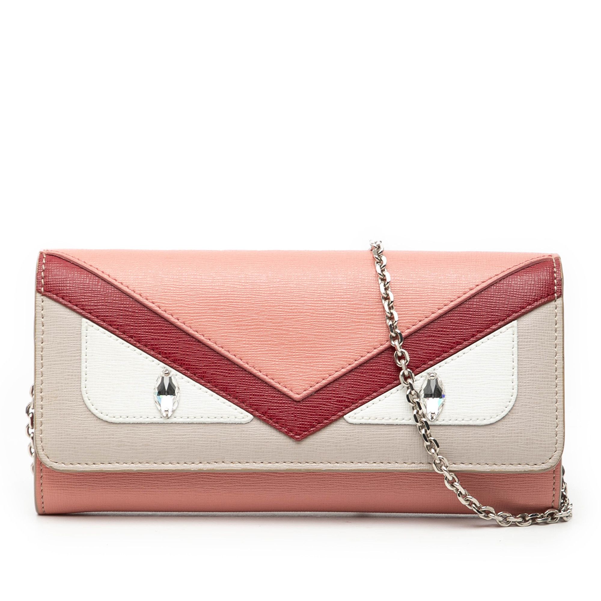 Fendi Fendi Leather Monster Wallet With Chain Size ONE SIZE - 1 Thumbnail