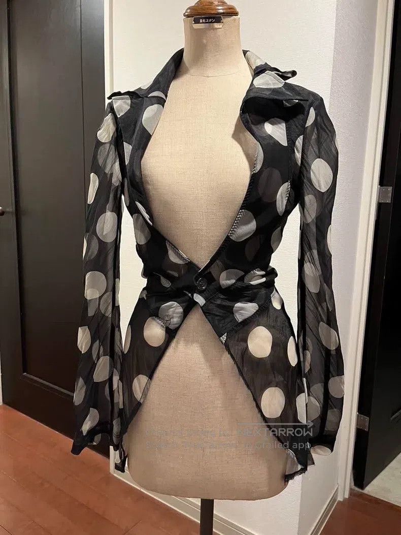 Junya Watanabe Junya Watanabe Polka dot gathered black sheer shirt jacket Size US M / EU 48-50 / 2 - 1 Thumbnail