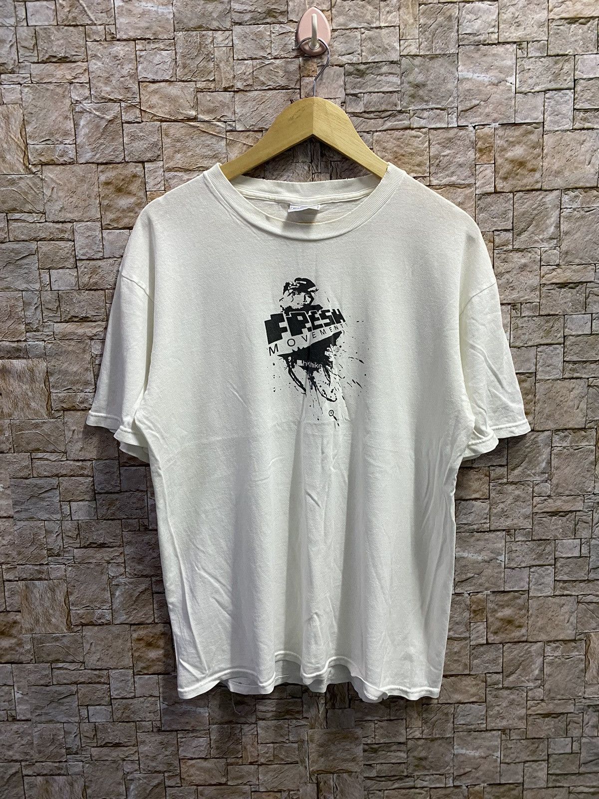 image of Rare Vintage Distressed Fresh Movement Hike Tshirt in White, Men's (Size Large)