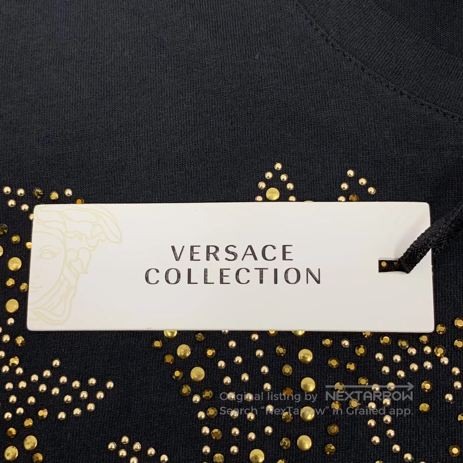 Versace Versace Black pattern stud design cotton crew neck short s Size US S / EU 44-46 / 1 - 6 Thumbnail