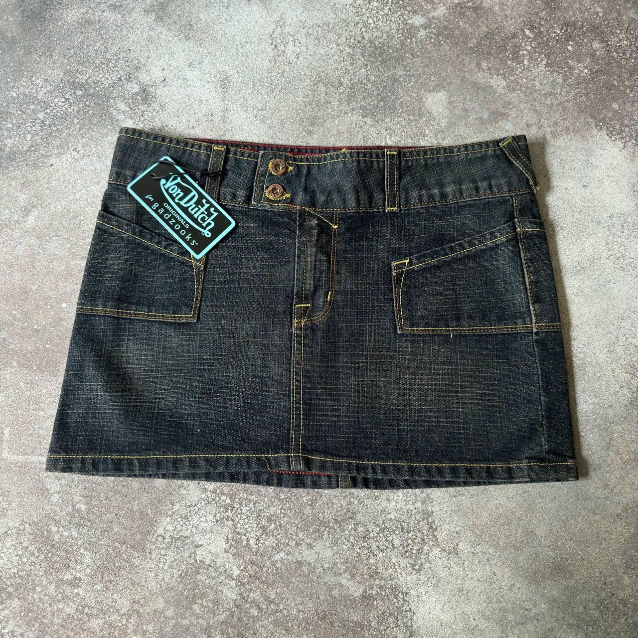 Von Dutch Y2K Von Dutch Multipocket Washed Denim Sexy Mini Skirt Size 28" / US 6 / IT 42 - 1 Thumbnail