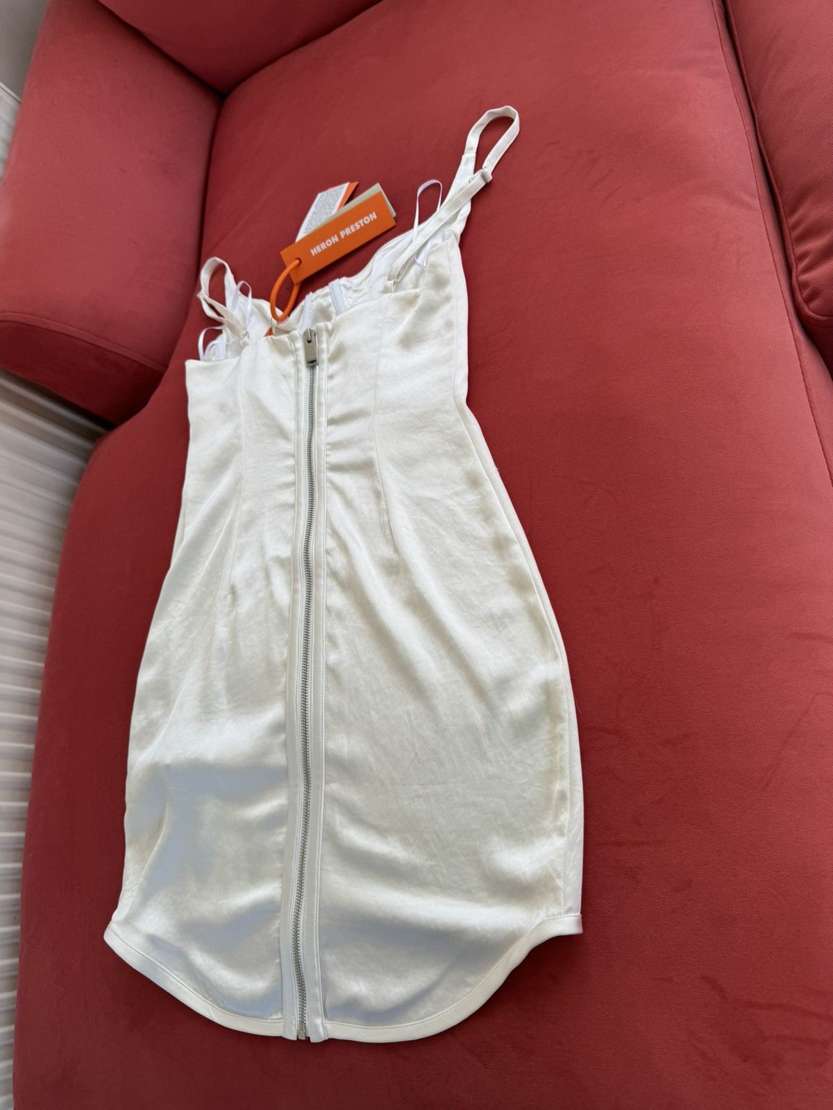 Heron Preston New Heron Preston cream stretch satin dress, size XS Size XS / US 0-2 / IT 36-38 - 9 Thumbnail