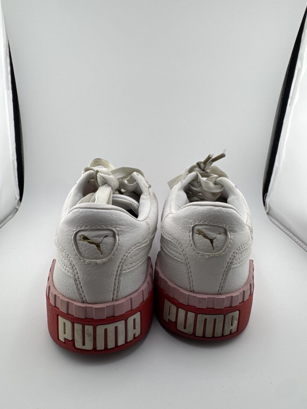 Puma Puma Women's Leather Sneakers White/Cherry Size 8.5 Size US 8.5 / IT 38.5 - 6 Thumbnail