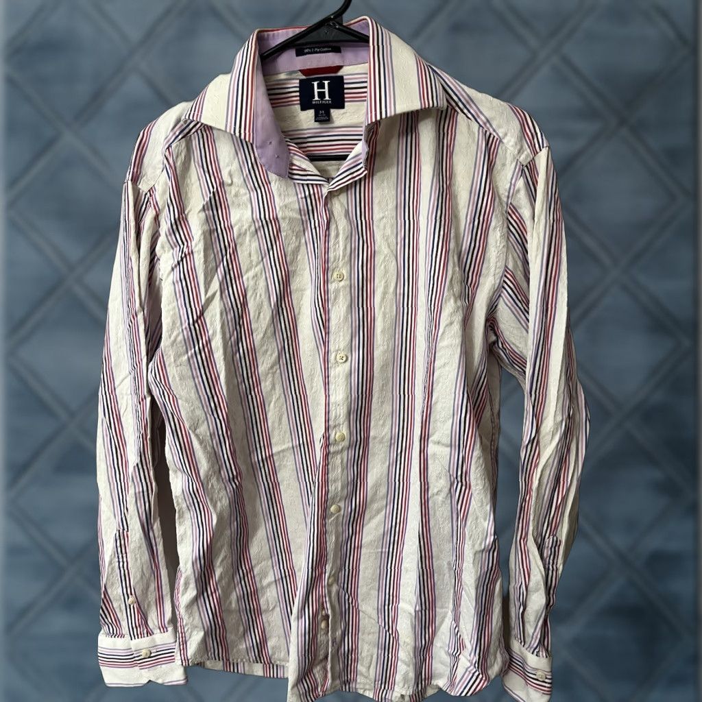 Tommy Hilfiger Tommy Hilfiger Button-Down Shirt Mens M 100% Cotton Multicolor Striped Button-Up Casual Formal Size US M / EU 48-50 / 2 - 1 Thumbnail